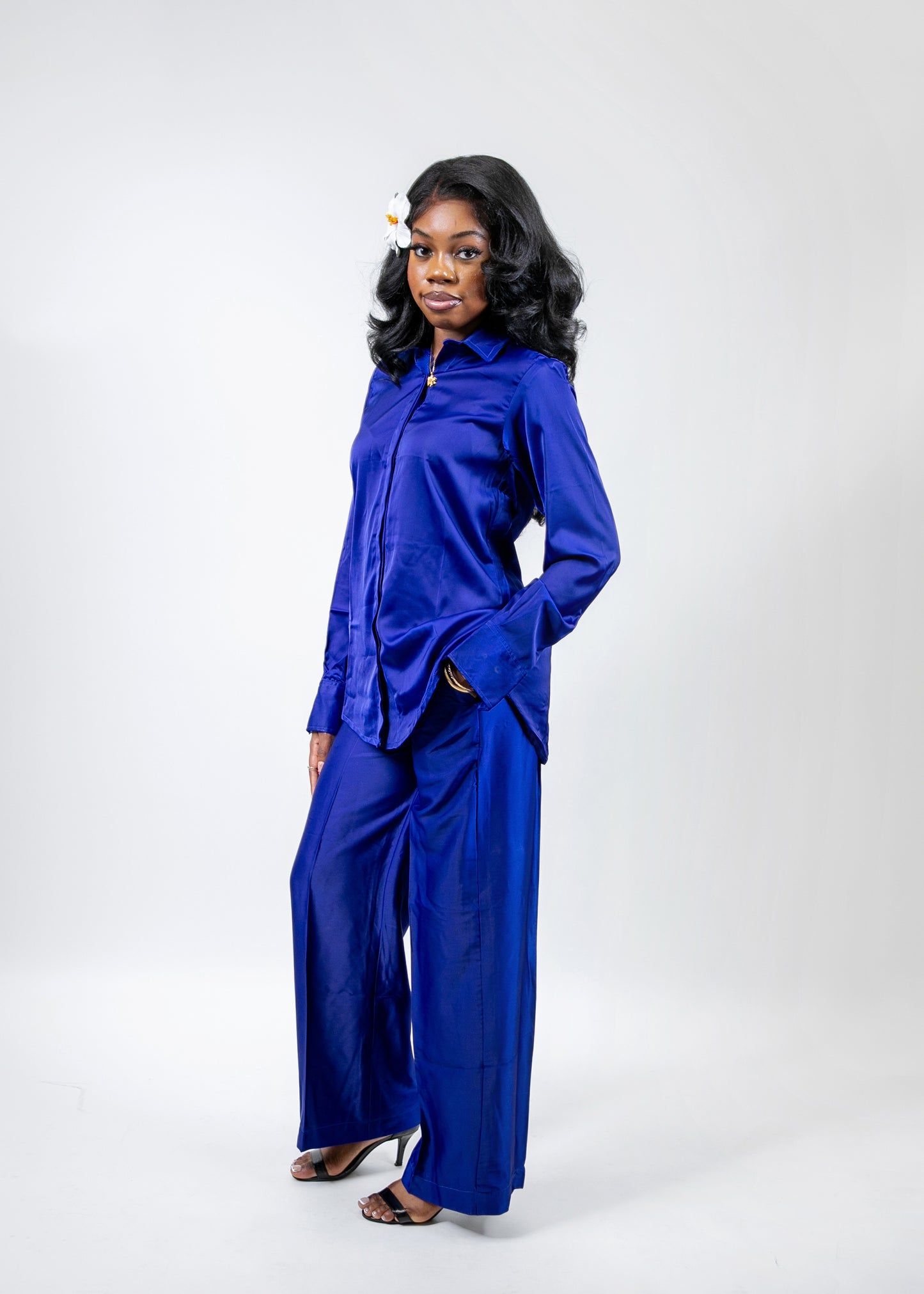 ‘Chi Chi’ Long Sleeve Silky Two Piece Set