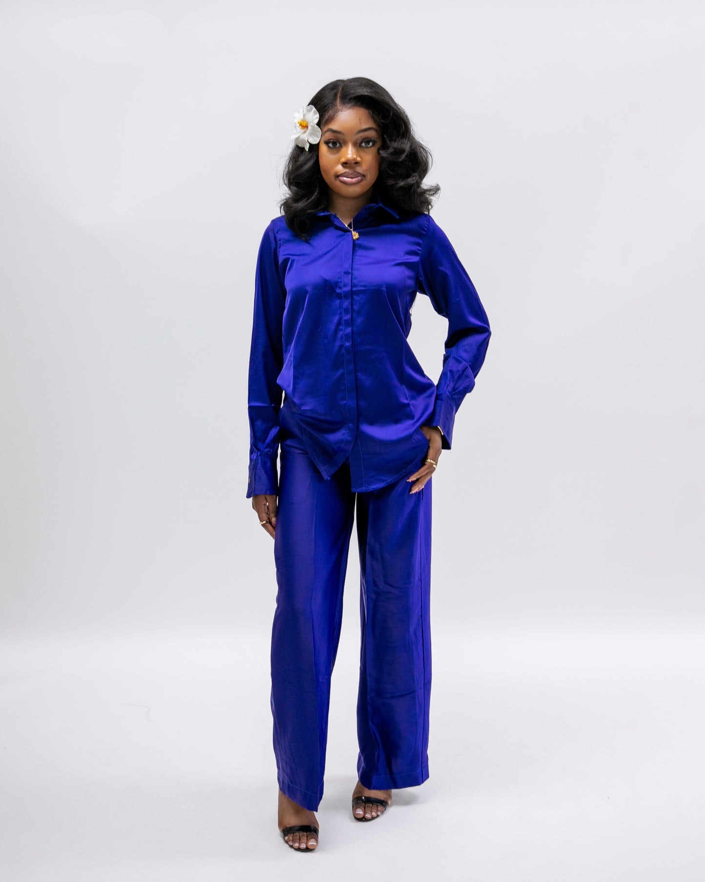 ‘Chi Chi’ Long Sleeve Silky Two Piece Set