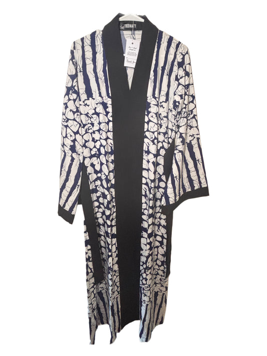 Becky Elegant A-Line Gown - White/Blue