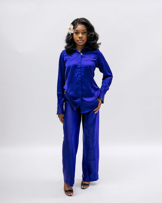‘Chi Chi’ Long Sleeve Silky Two Piece Set